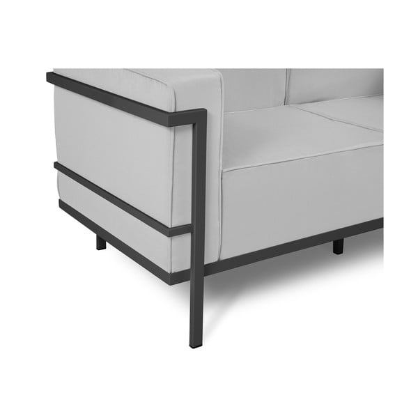 Šedá dvoumístná venkovní pohovka v černém rámu Calme Jardin Cannes-image-4