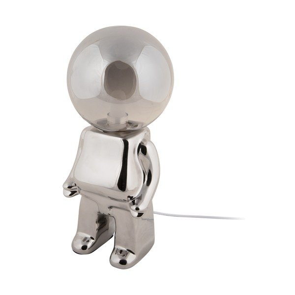 Hõbedane dimmerdatav LED lauavalgusti klaasist varjuga (kõrgus 27 cm) Ross - Leitmotiv