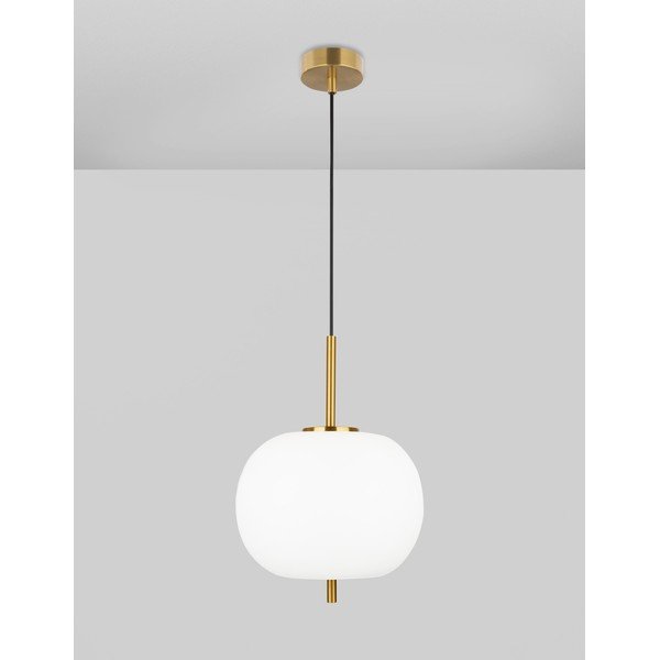 Valge/messingvärvi klaasist ripplamp ø 30 cm Lato - Nova Luce-image-1