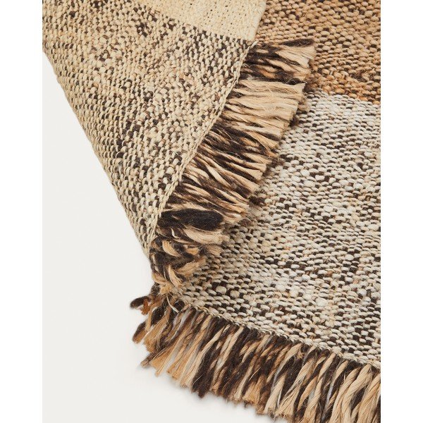 Beež kahepoolne käsitsi kootud džuudist vaip 160x230 cm Sully - Kave Home-image-3