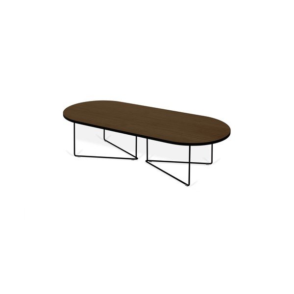 Pähklipuust kohvilaud 136x60 cm Oval - TemaHome-image-2
