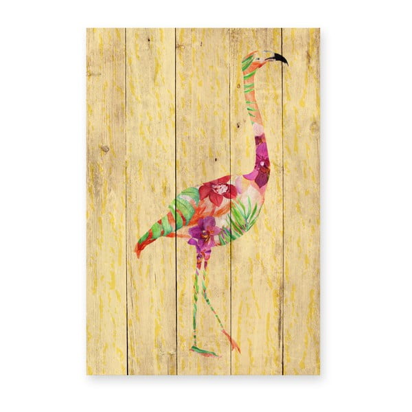 Seinakaunistus männipuidust , 60 x 40 cm Flowers Flamingo - Madre Selva