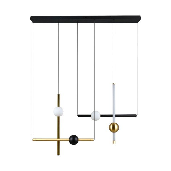 Must/kuldne hämardatav LED-rippvalgusti Melita - Trio