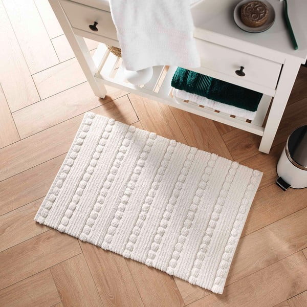 Valge vannitoamatt 50x80 cm Cleonis - douceur d'intérieur-image-1