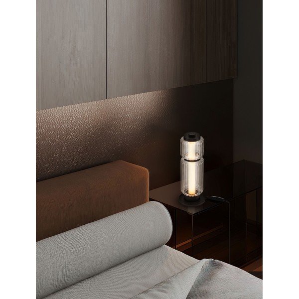 Matt must klaasist LED-laualamp (kõrgus 39 cm) Liesa - Nova Luce-image-1