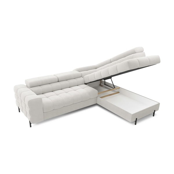 Kreem buklee-kangast lahtikäiv/sahtliga nurgadiivan (parem nurk/L-kujuline) Ferucce – ELTAP-image-4