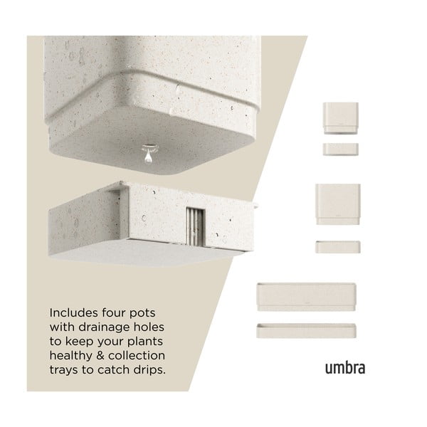 Rippuvad plastikust maitsetaimede potidm 4tk komplektis Cubiko - Umbra-image-3