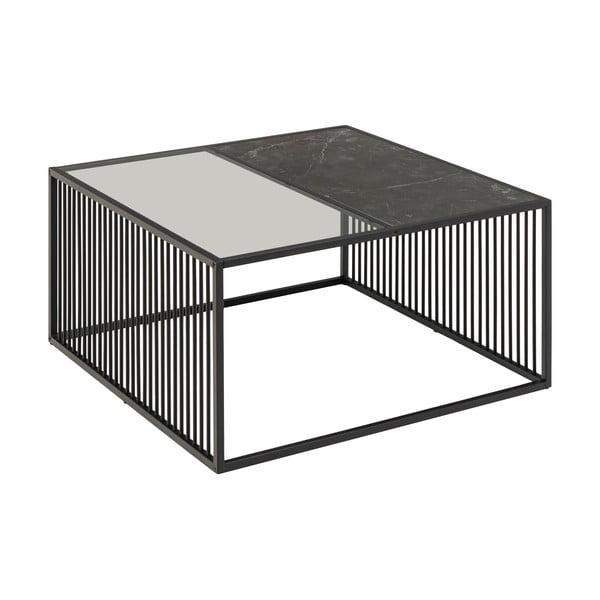 Must klaaspinnaga diivanilaud 80x80 cm Strington - Actona-image-4