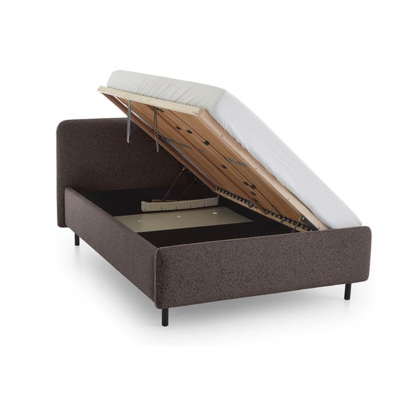 Antratsiitvärvi polsterdatud kaheinimesevoodi panipaigaga ja liistudest raamiga 140x200 cm Primo - Meise Möbel-image-3