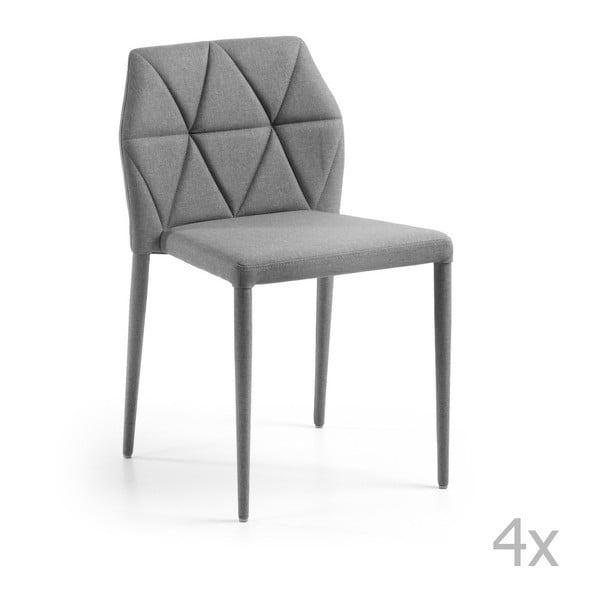Sada 4 šedých židlí La Forma Gravite