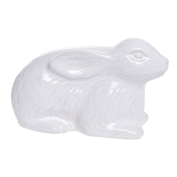 Bílá keramická dekorativní soška Ewax Fuzzy Rabbit