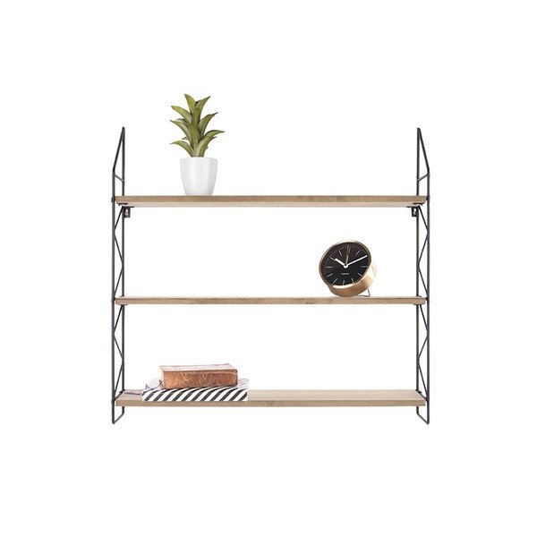 Metallist riiul koos puidust riiulitega Zig Zag - PT LIVING-image-2