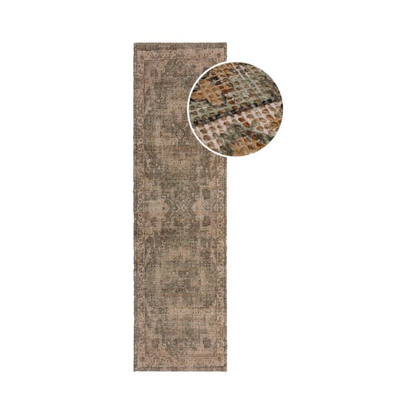 Khaki värvi käsitsi kootud džuudist vaip 60x230 cm Selena Jute Traditional - Flair Rugs