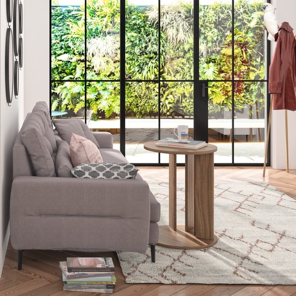 Ümmargune pähklipuust laud ø 50 cm Nora - TemaHome-image-1