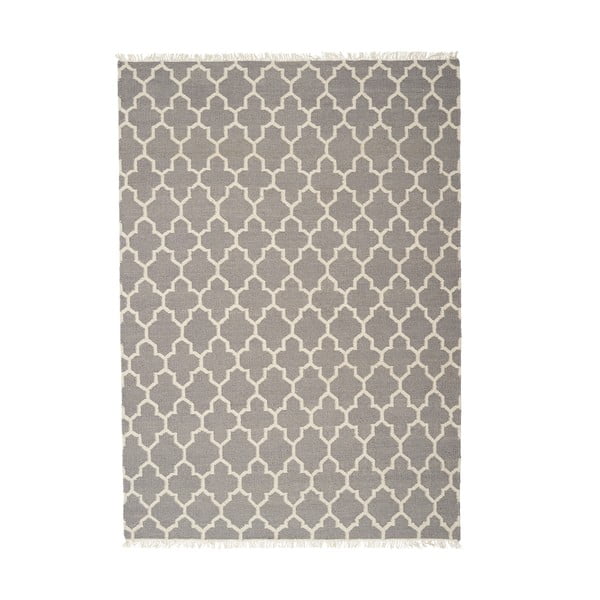 Šedý ručně tkaný vlněný koberec Linie Design Arifa, 140 x 200 cm