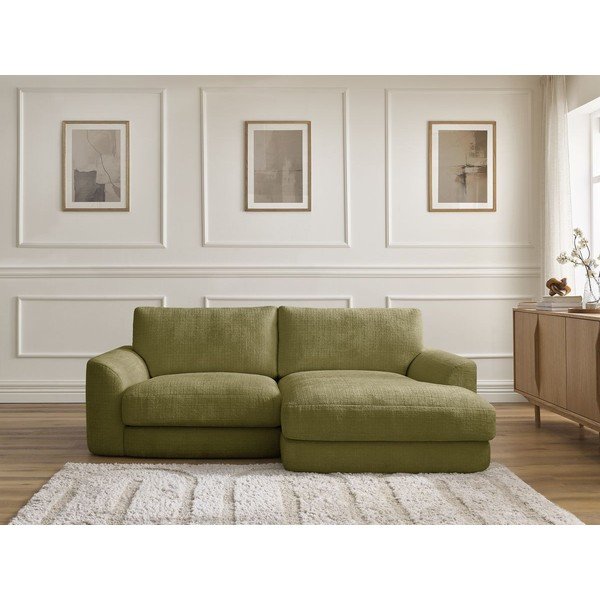 Khaki värvi šenillist nurgadiivan (parem nurk) Leonore - Bobochic Paris-image-1