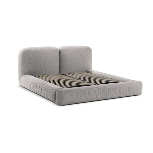 Helehall polsterdatud kaheinimesevoodi koos panipaiga ja voodipõhjaga 160x200 cm Martina - Micadoni-image-3