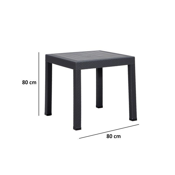 Plastikust söögilaud 80x80 cm Rattan - Floriane Garden-image-2