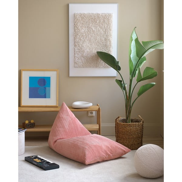 Roosa velvetist laste kott-tool Big Lounger - Wigiwama-image-2