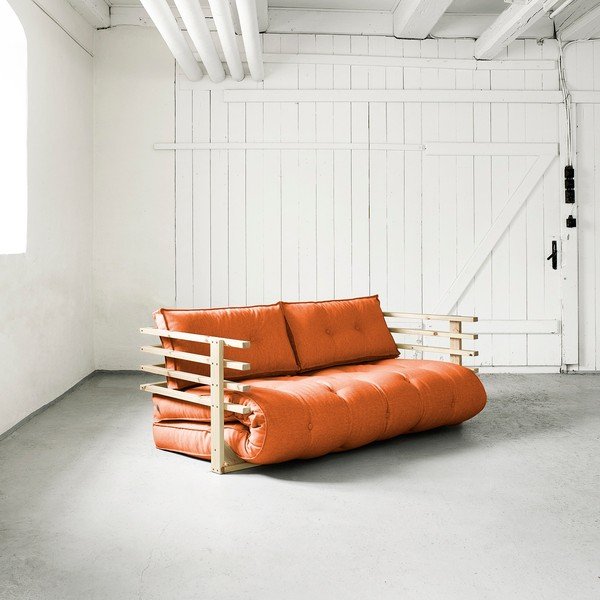Rozkládací pohovka Karup Funk Natural/Orange