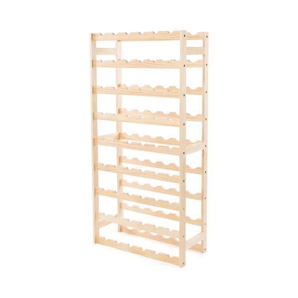 Veinipuidust veiniriiul naturaalses värvitoonis, pudelite arv 54, 60x121x27 cm Luana - Compactor