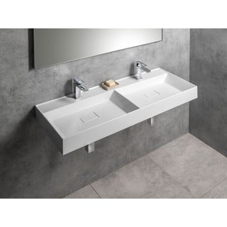 Valge topeltvalamu mineraalkomposiit 119x44 cm Godiva – Sapho