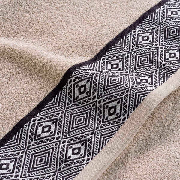 Beež puuvillane froteerätik 90x150 cm Esteban - douceur d'intérieur-image-2