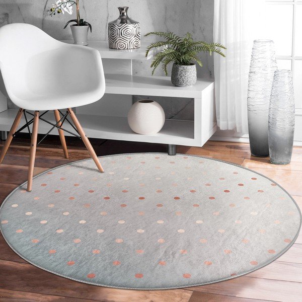 Hall-vasevärvi pestav ümmargune vaip, sobitub robottolmuimejaga ø 80 cm. Comfort - Mila Home-image-2