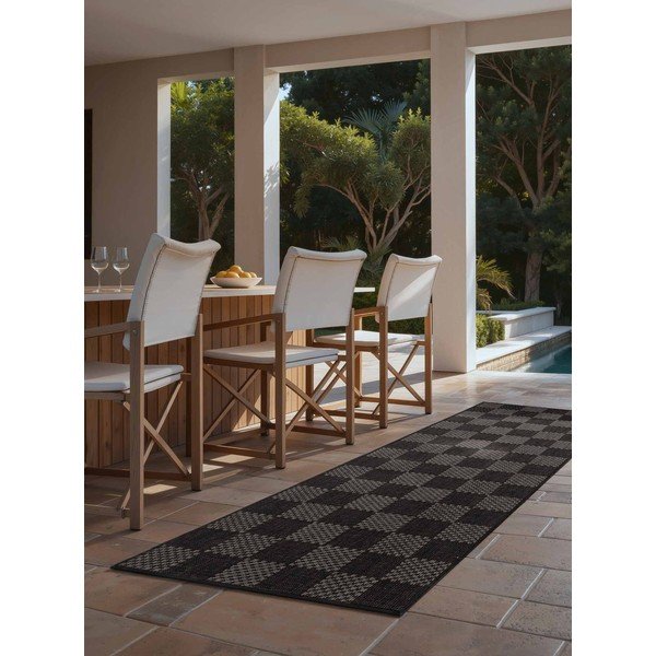 Must/kreemikas sise- ja õuevaip 80x200 cm Haringey Dorothy - Ted Baker-image-1