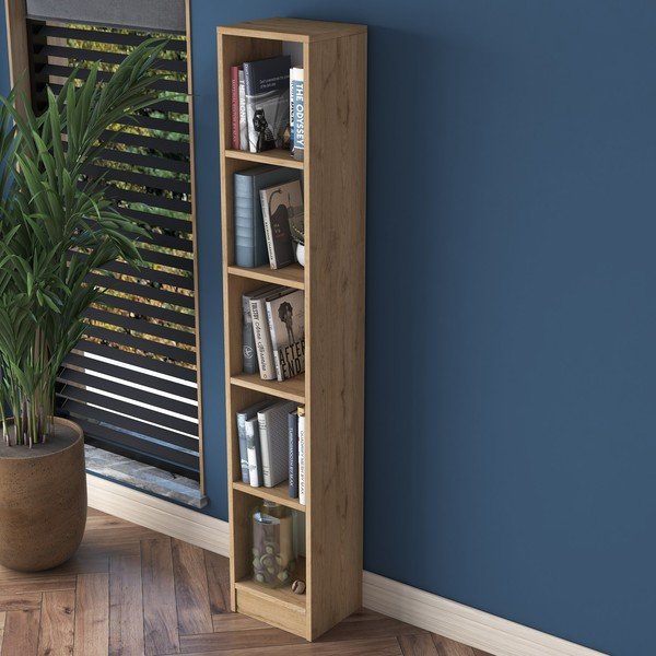 Pähklipuidust raamaturiiul naturaalses värvitoonis 30x170 cm Allen - Kalune Design-image-3