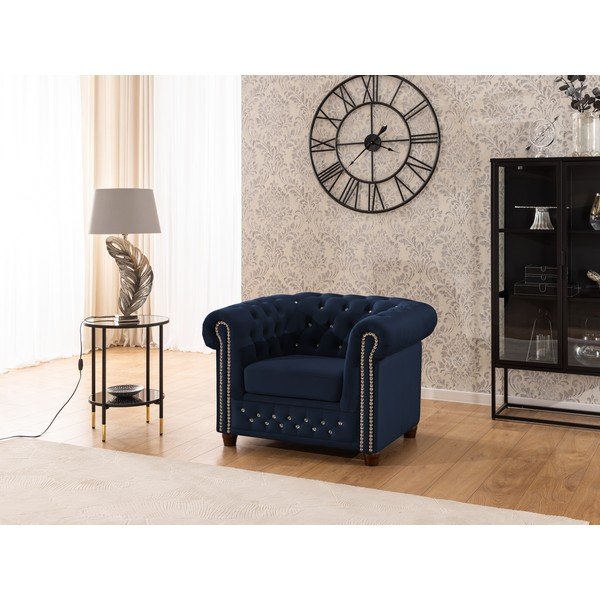 Sinine sametist chesterfieldi tool York Blik - Ropez-image-4