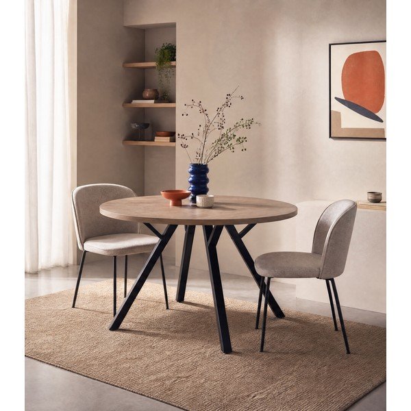 Ümmargune söögilaud tammepuust ø 120 cm Beni - Marckeric-image-3