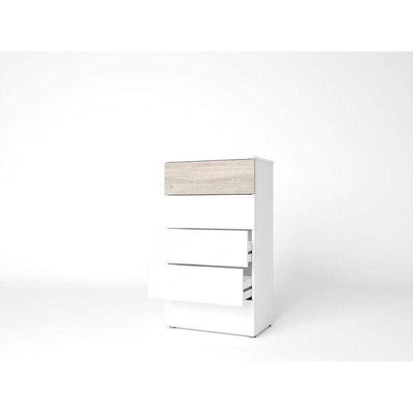 Valge kõrge kapp tammepuust 62x111 cm Sahara - Marckeric-image-3