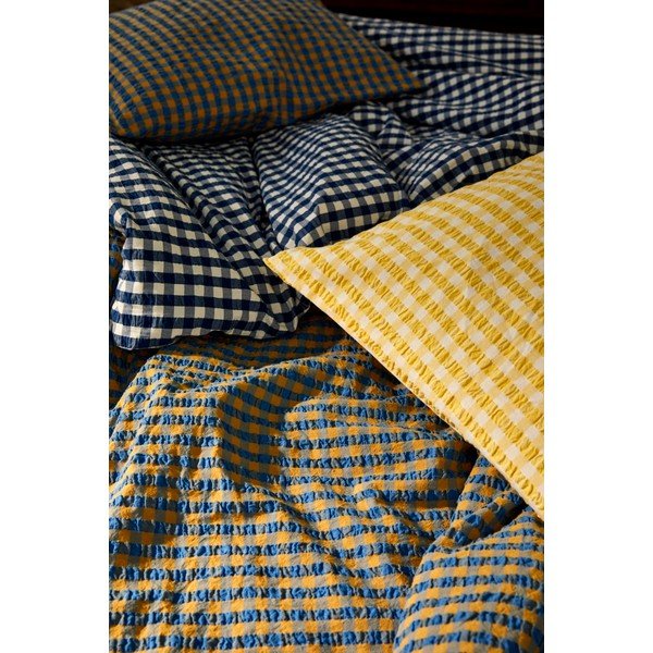 Kollane ja sinine krepp voodipesu üheinimesevoodile 140x200 cm Bæk&Bølge - JUNA-image-4