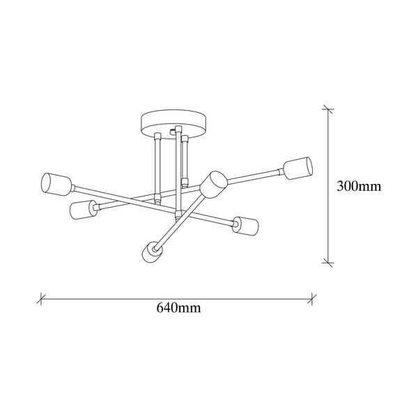 Kuldne laevalgusti 64x64 cm Flower - Opviq lights-image-4