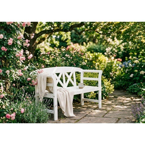 Valge puidust aiapink Vancouver - Garden Pleasure-image-1