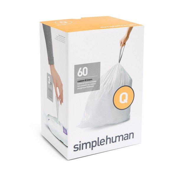 Prügikotid pingutuspaelaga, komplekt 60 tk, 65 l, Q – simplehuman
