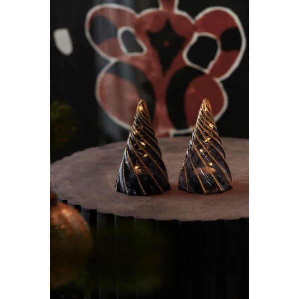 Mustad valguskaunistused, 2 tk komplektis ø 6 cm Vilma Tree - Sirius-image-1