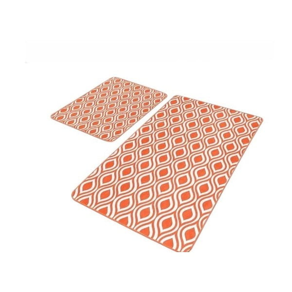 Oranžid sametist vannitoamatid 2tk komplektis 60x100 cm - Mila Home