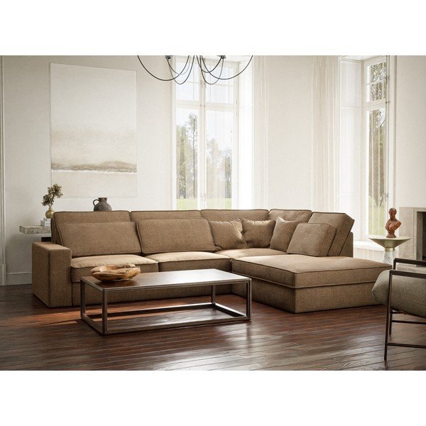 Helepruun šenill-nurgadiivan (parempoolne/L-kujuline) Kirou - Maison de Rêve-image-1