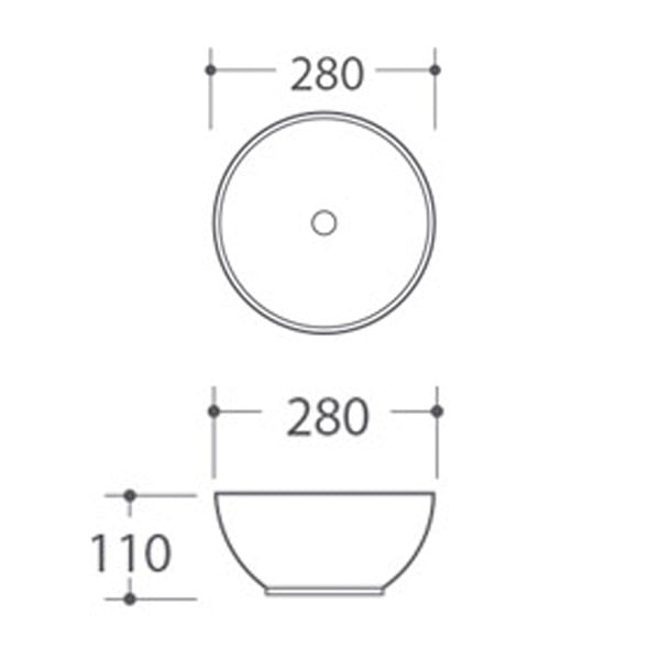 Valge keraamiline ümmargune valamu ø 28 cm Aster - Sapho-image-4
