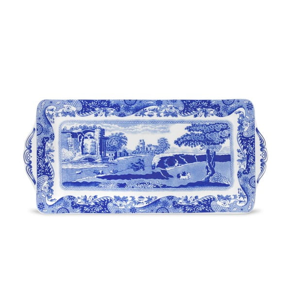 Bílomodrý porcelánový servírovací tác Spode Blue Italian Romana