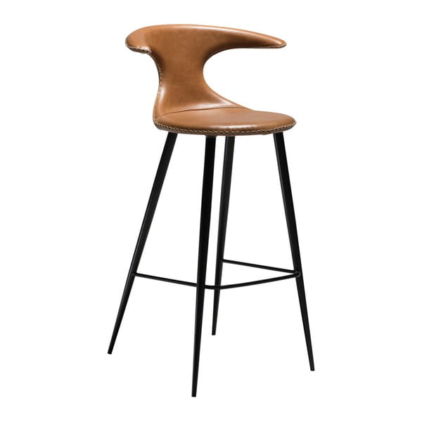 Hnědá barová židle s koženým sedákem DAN-FORM Denmark Flair