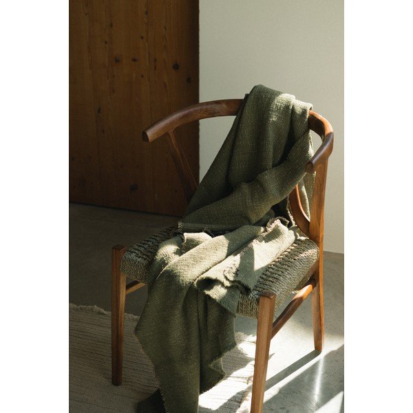 Khaki värvi puuvillane tekk 130x180 cm Handloom - Lorena Canals-image-1