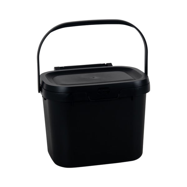 Must taaskasutatud plastikust kompostitavate jäätmete konteiner 24,5 x 18,5 x 19 cm - Addis
