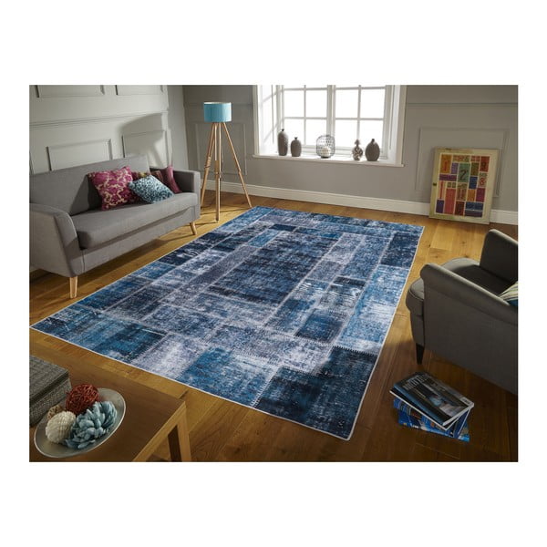 Modrý koberec odolný proti skvrnám Webtappeti Montage, 160 x 230 cm