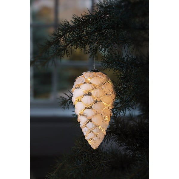 Valge rippuv LED jõulukaunistus ø 7 cm Celina - Sirius-image-1