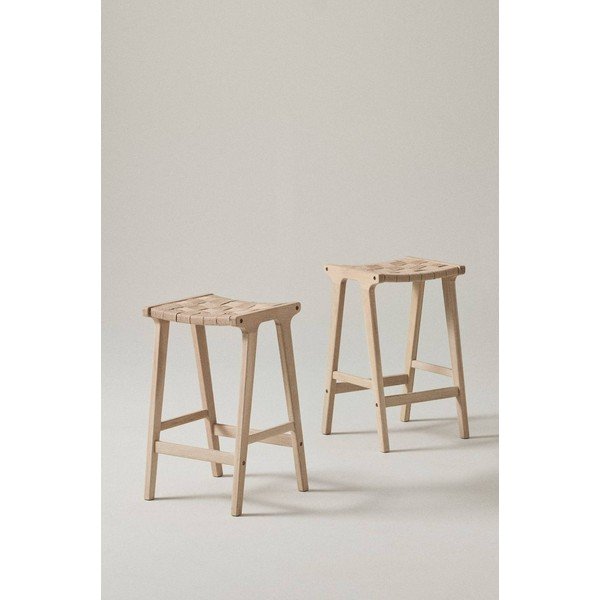 Naturaalsest tammepuust baaritoolide komplekt (2 tk) (istme kõrgus 65 cm) Norrebro - Jotex-image-1