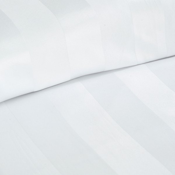 Valge 3-osaline satiinist voodipesu kaheinimesevoodile 200x200 cm So Soft Satin Stripe - Catherine Lansfield-image-3