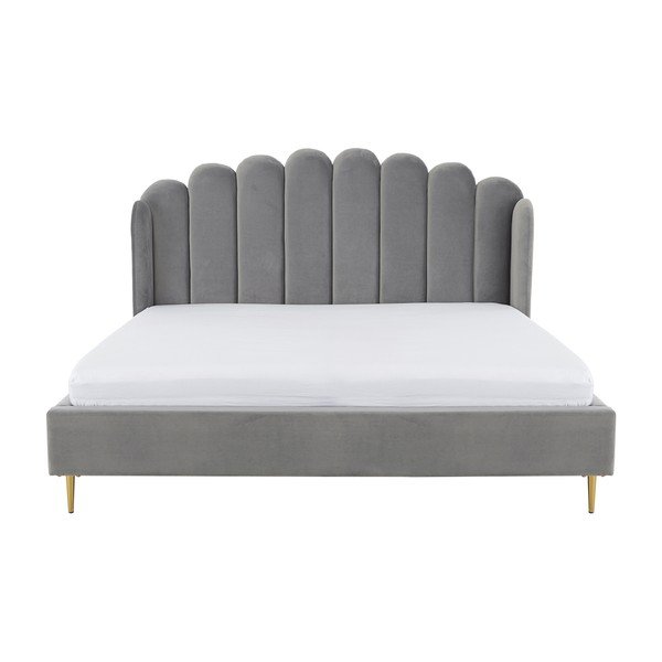 Hall polsterdatud kaheinimese voodi ilma võreta 160x200 cm Glamour – Westwing Collection-image-2